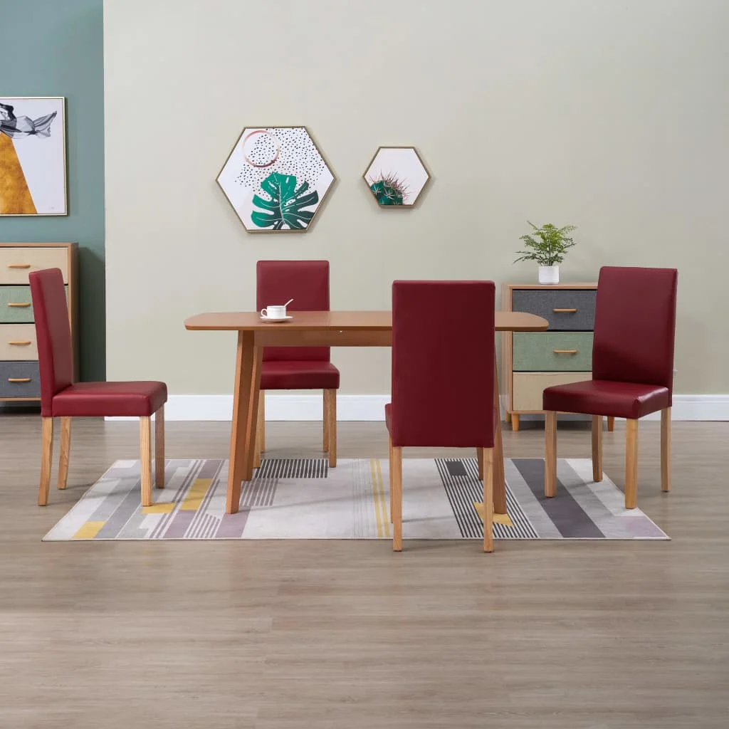 

Dining Chairs 4 pcs Red Faux Leather