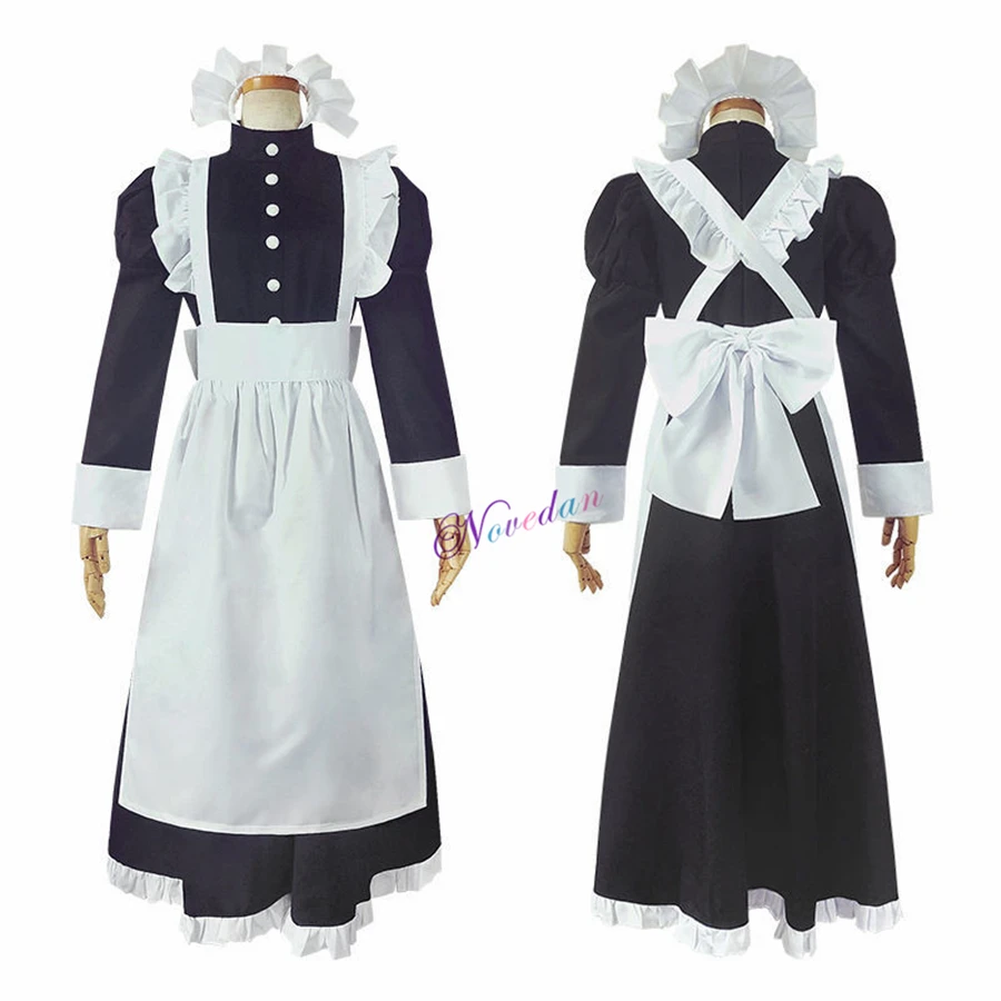 

Crossdresser Sissy Maid Outfit Women Men Housekeeper Chef Uniform Cosplay Costume Long Sweet Apron French Maid Lolita Dress