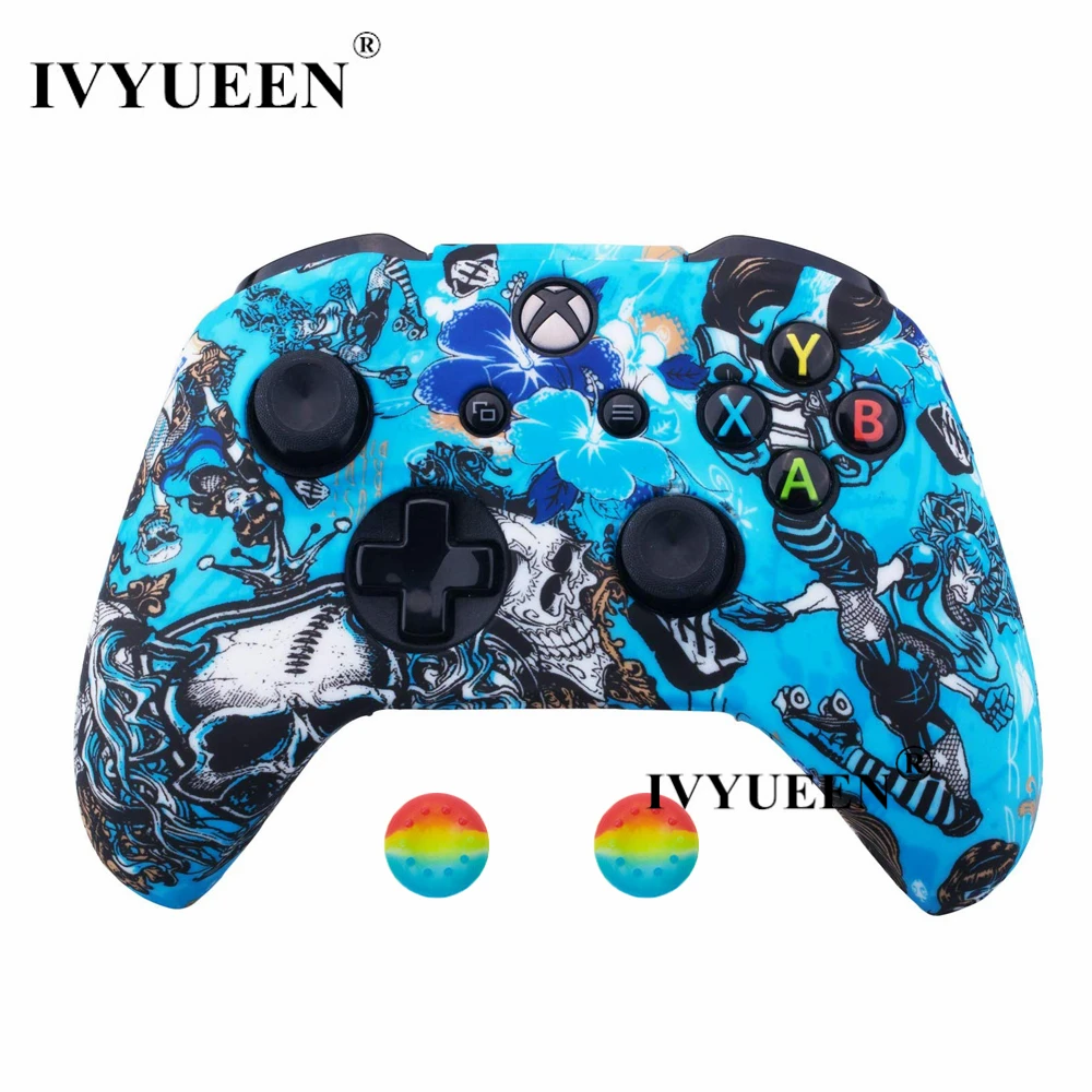 Witch Силиконовый защитный чехол IVYUEEN для XBox One X S, защитный чехол для контроллера, камуфляжный чехол с принтом для переноса воды - Цвет: Witch