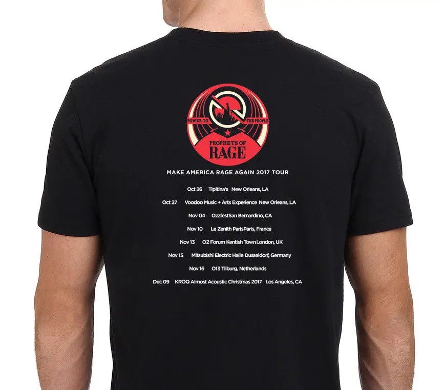 Мужская хипстерская футболка черная с принтом на заказ изображением пророков RAGE