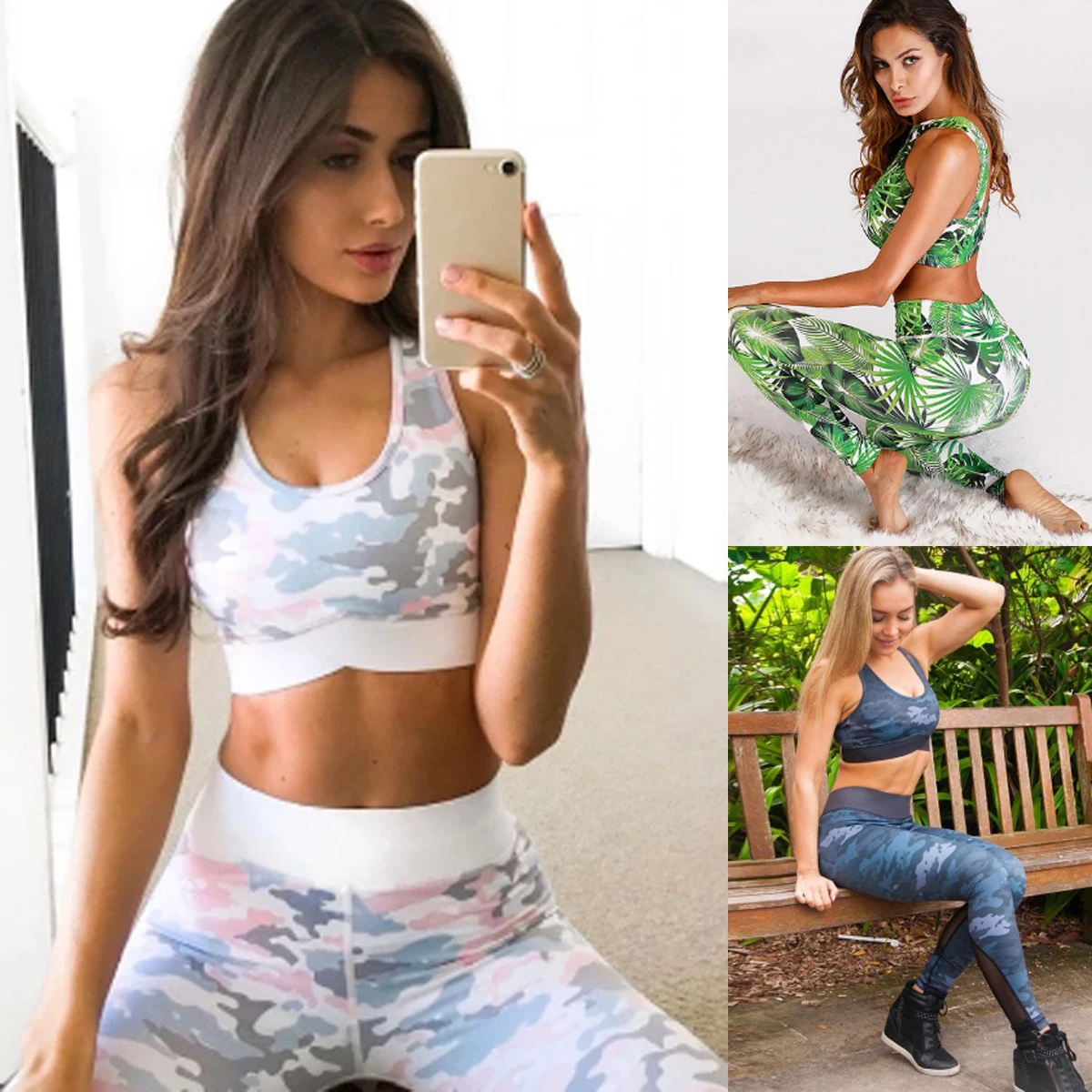 Women's Sport Gym Yoga Vest Bra Sports Jog Legging Pants Outfit Wear Set 2 Piece