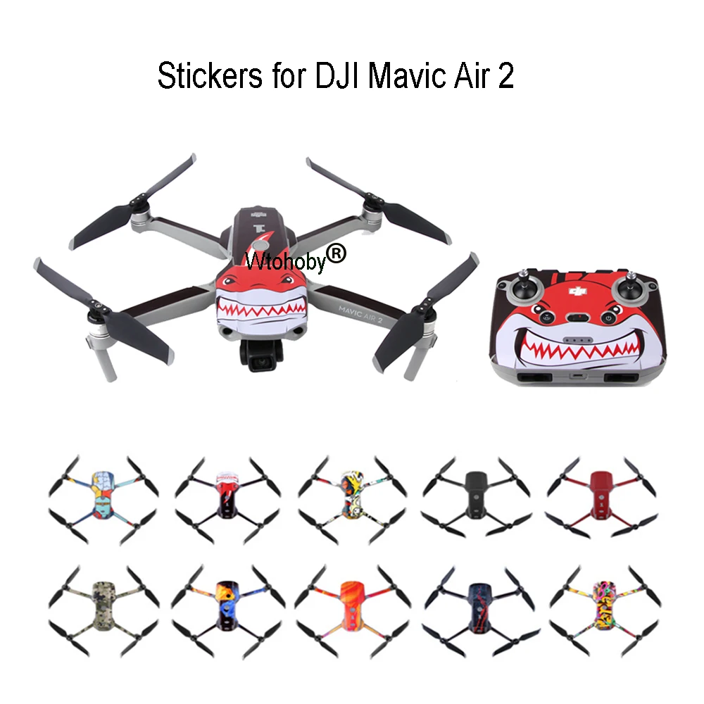Красочная наклейка на Дрон для DJI Mavic Air 2 корпус дрона + пульт дистанционного