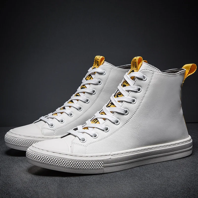 Мужские повседневные кожаные кроссовки нескользящая модная обувь удобные