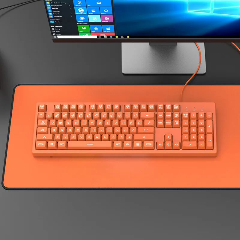 USB Проводная игровая клавиатура с 104 клавишами Механическая имитацией ощущений