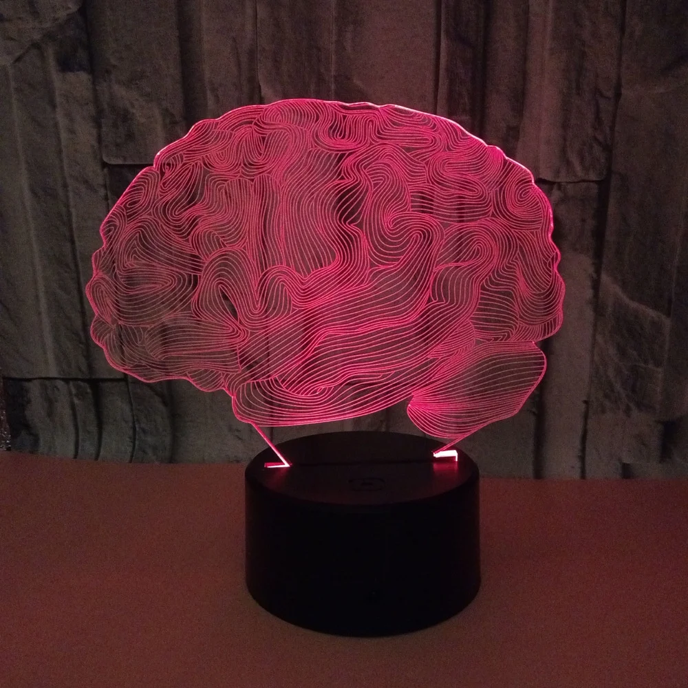 3d-лампа с иллюзией головного мозга светодиодный оптический светильник 16 цветов