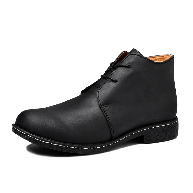 

New Men's Boots British Style Genuine Leather Boots Comfortable Men Autumn Boots Winter Plush Warm Boots Ankle Boots 38-47