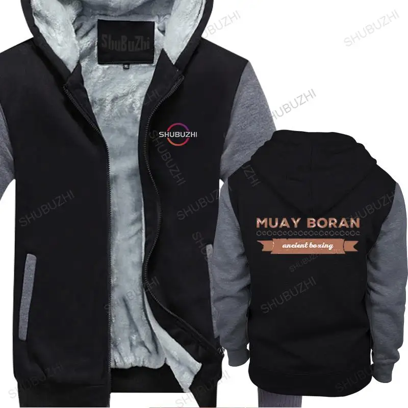 

man streetwear winter hoodies cotton shubuzhi pullover zipper Muay Boran Ancient Boxing mens teenage cool hoody thick coat tops