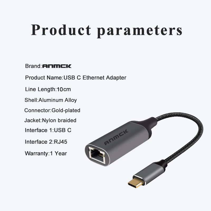 Anmck USB C Ethernet для RJ45 сетевой адаптер MacBook Pro Samsung Galaxy S9/S8/Note 9 Тип сетевая карта