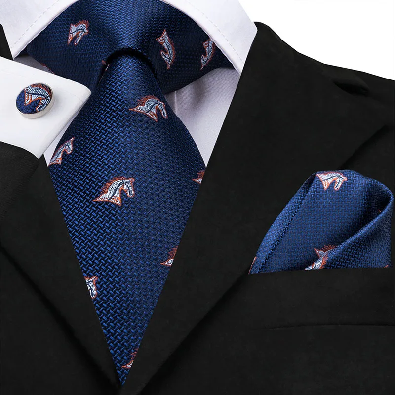 

Hi-Tie Silk Men's Tie Set Novelty Designer Animal Fish Shark Tie 2019 Fashion Party Wedding Tie Set Green Blue Neckties