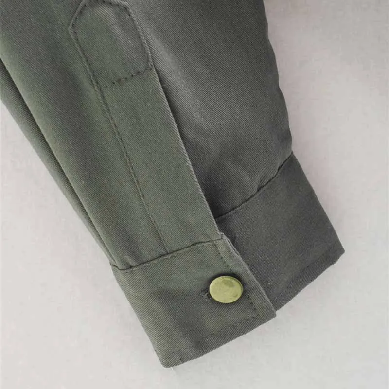 

Spring And Summer Women's Light Green Ladies Shirt High-Quality Casual Pockets Single-Breasted Minimalist Neutral Style