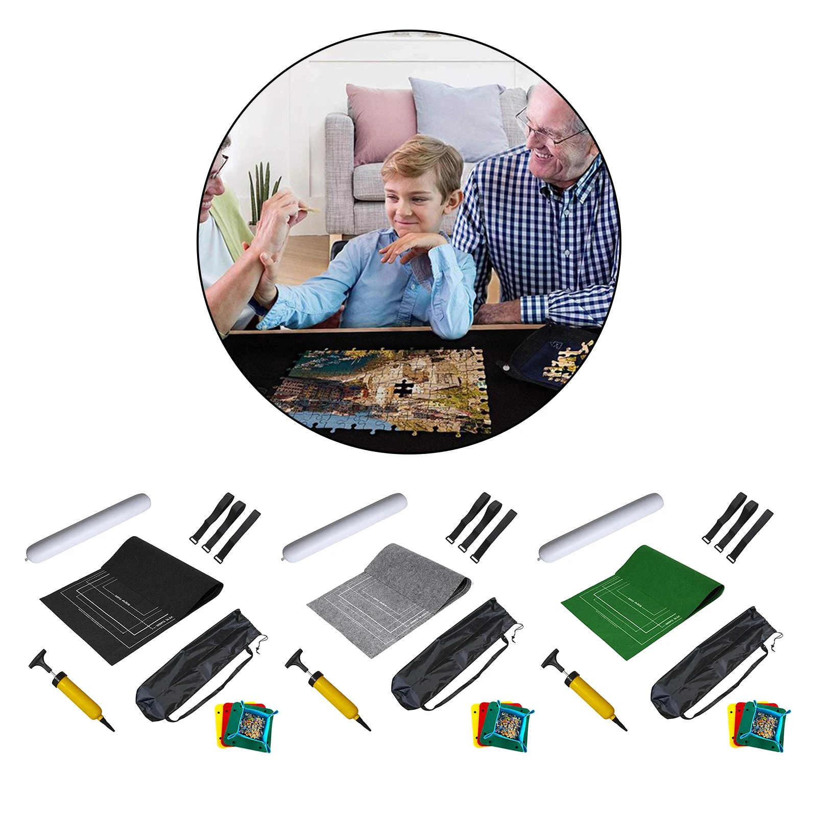 

Аксессуары-головоломки игрушки Портативный дорожная сумка для хранения головоломки для хранения сверните вверх коврик пазл рулон войлочн...