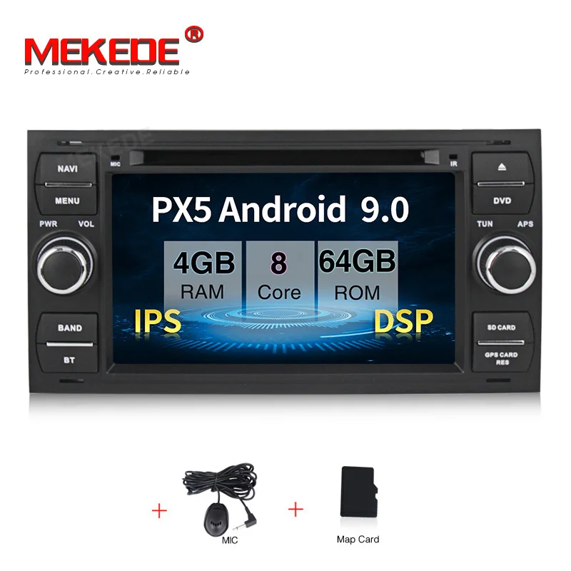8core 64G black MEKEDE 2 Din Авто Радио Android 9 Автомобильный мультимедийный видео плеер для Ford/Mondeo/Focus/Transit/C-MAX/S-MAX/Fiesta gps DVD 4+ 64 г - Цвет: 8core 64G black