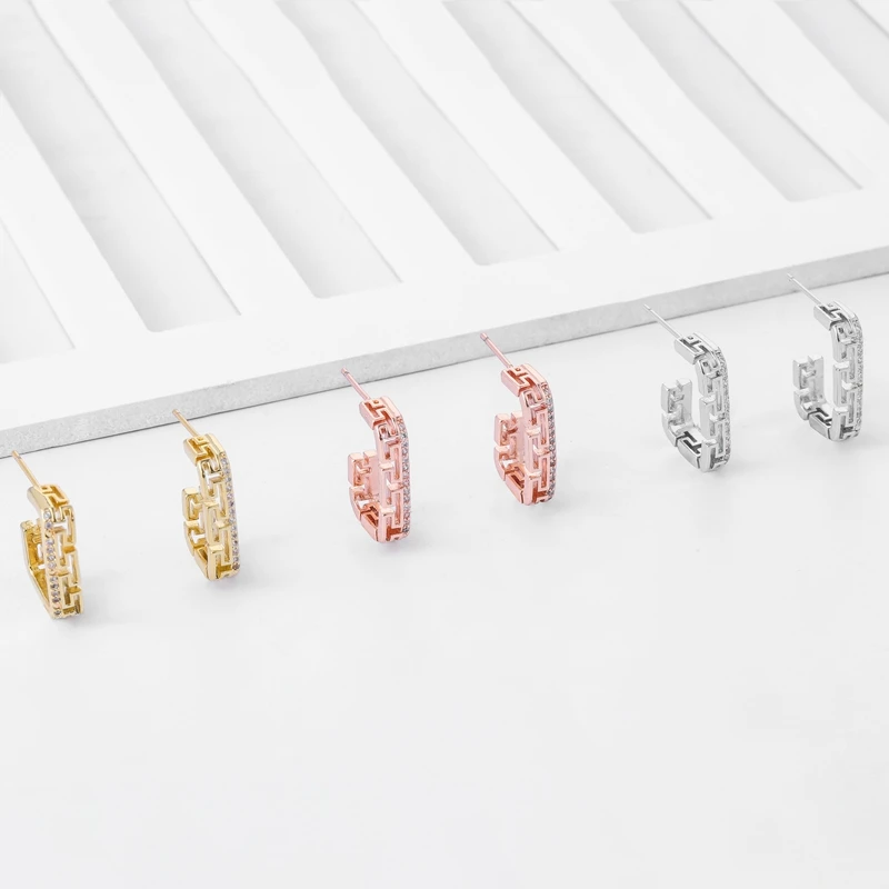 

SIPENGJEL Fashion Gold Geometric Texture Earrings For Women Creative Chinese elements Earrings Girls Gift Piercing Jewelry