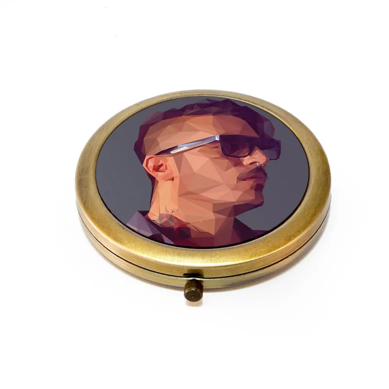 Бронзовое компактное карманное зеркало + 58 мм сублимационная пластина 10 шт./лот |