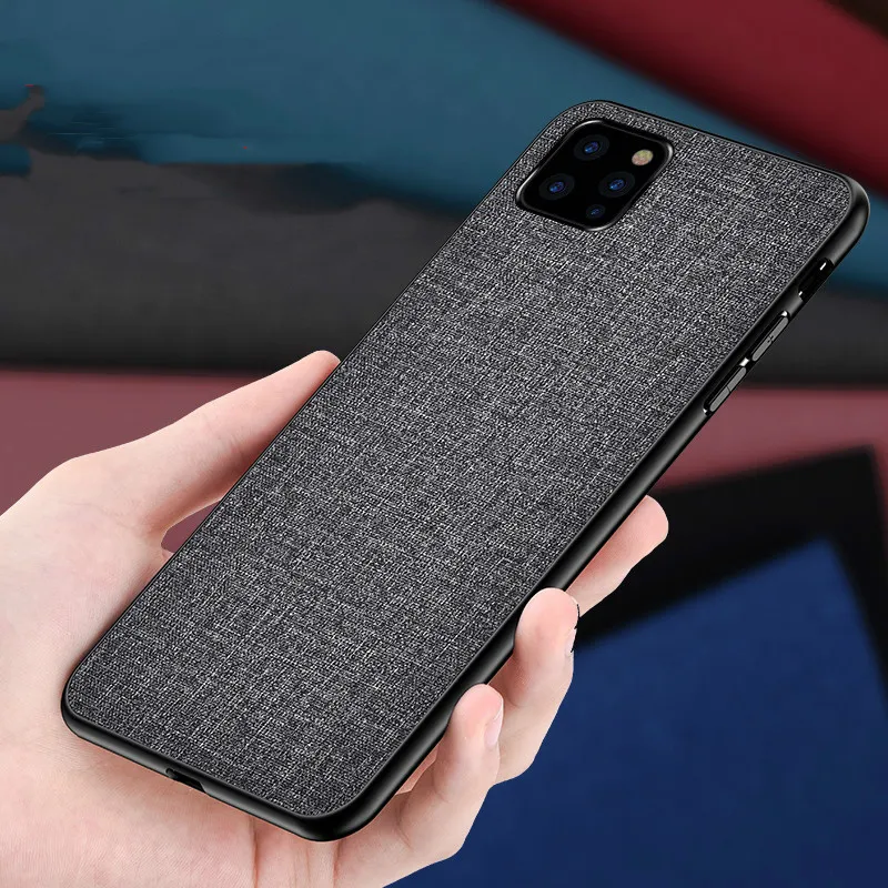 Для iphone 11 pro max чехол для телефона тканевый Жесткий ПК силиконовая рамка задняя