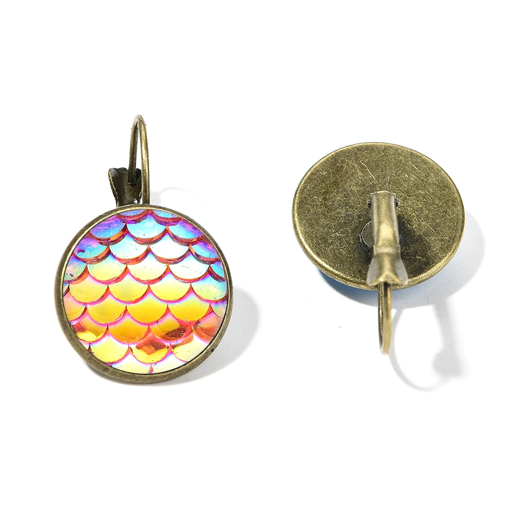 Новое Стильное платье в стиле русалки Весы серьги милые блестящие рыбья чешуя