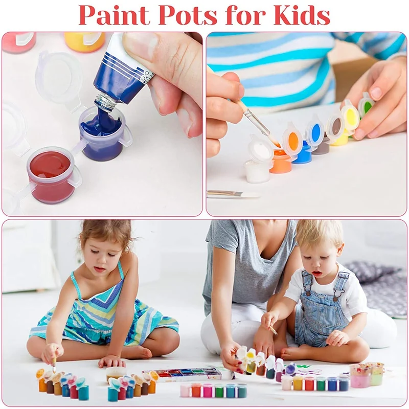 

240Pieces Empty Paint Pot, 40 Strips Acrylic Mini Paint Container Strips Storage with Lids for Arts and Crafts Paint 3Ml