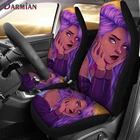 Чехлы для автомобильных сидений DARMIAN, изящные дизайнерские Нескользящие накидки на сиденья автомобиля, с фиолетовыми волосами, комплект из 2 предметов
