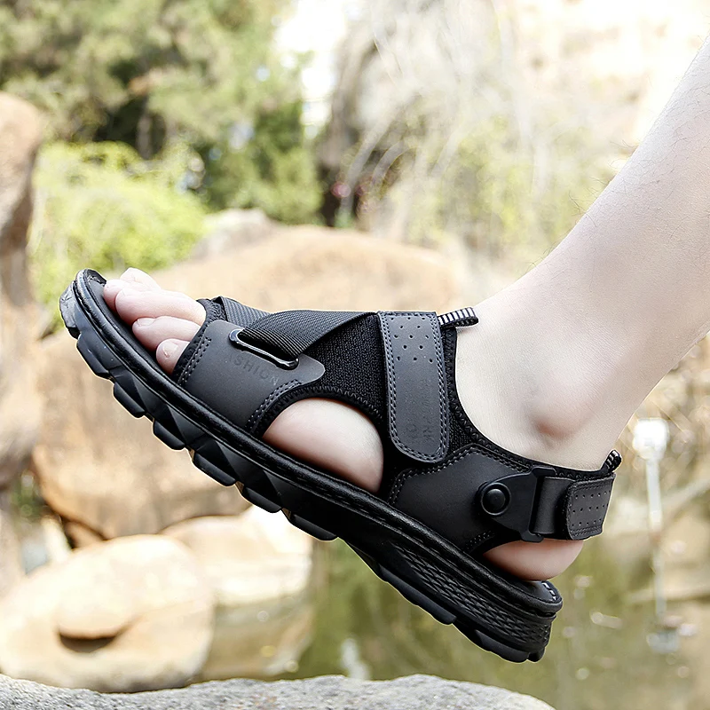 

Misalwa 2021 Men Sandals Non-slip Casual Adult Men Beach Shoes Breathable Outdoor Comfortable Mesh Shoes