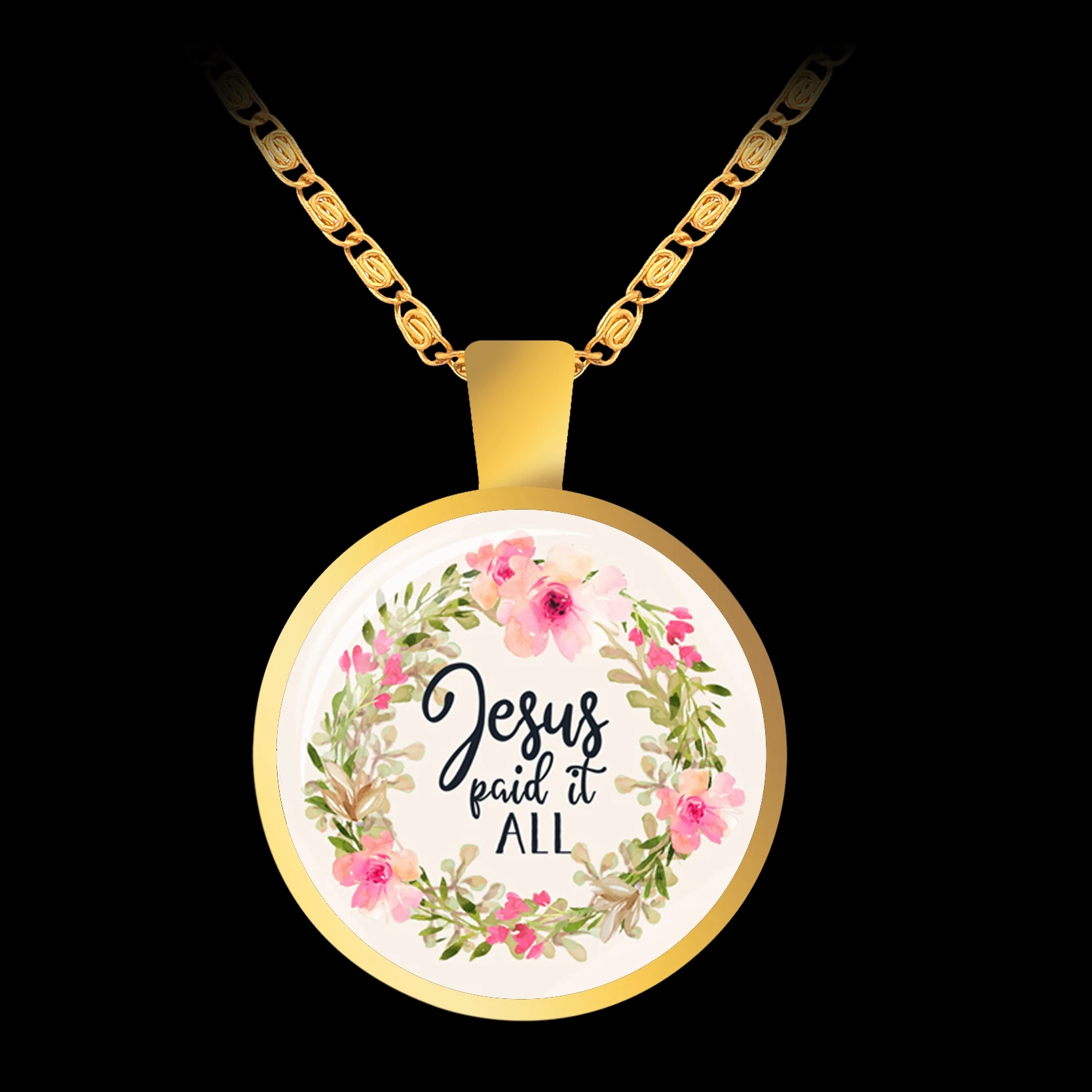 Библейский стих Цитата письмо стеклянный купол кулон ожерелье элегантные