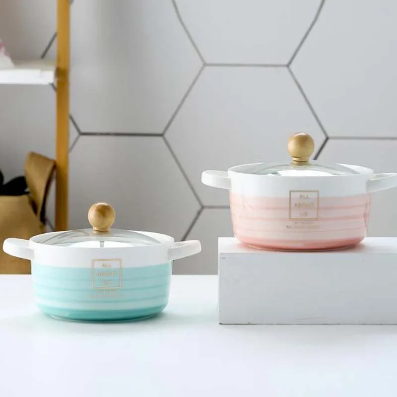 Молочный суповый горшок с двойной ручкой в европейском стиле удобный большой