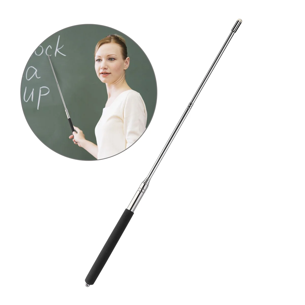 

TINKSKY Hand Pointer Extendable Telescopic Retractable Pointer Handheld Presenter Classroom Whiteboard Pointer (Black)