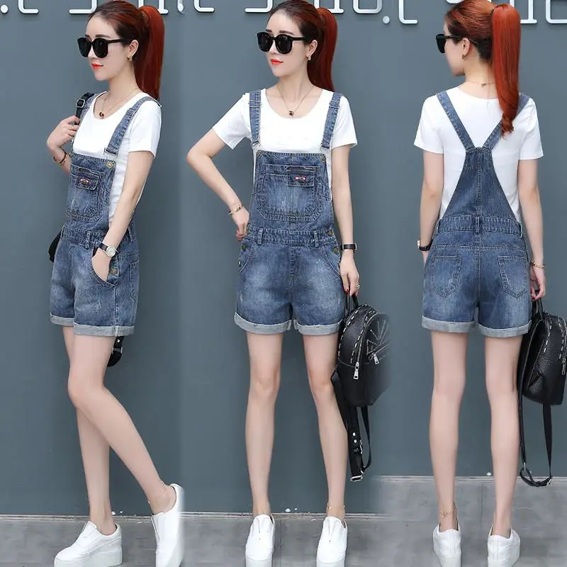 

women clothing denim fabric rompers summer overalls women playsuits suspenders shorts jeans women overalls summer rompers jeans