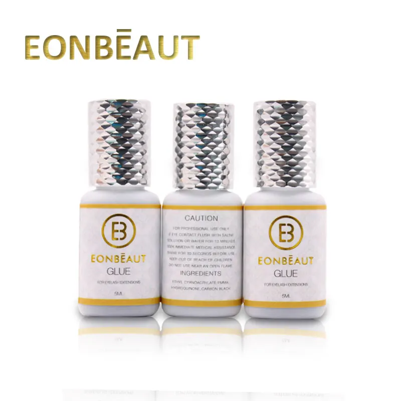 Клей для наращивания ресниц EONBEAUT 10 бутылочек чувствительный серебряный колпачок