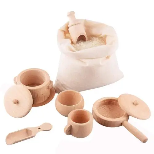 Cubo sensorial de madera, herramientas para motricidad, juego de juguetes para niños pequeños, plato de madera Montessori, Mini cucharas de madera