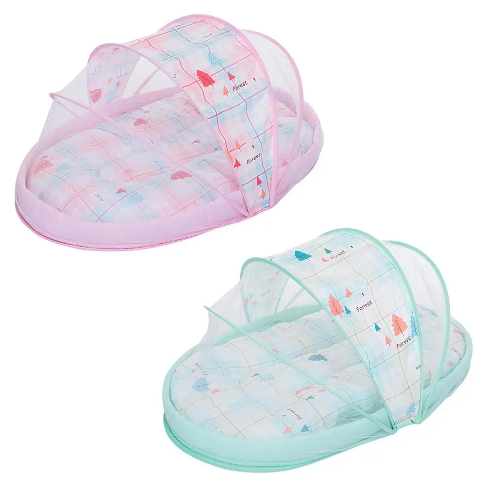 

Brand Cute Portable Foldable Baby Kids Infant Bed Dot Zipper Mosquito Net Tent Crib Sleeping Cushion Collapsible Portable