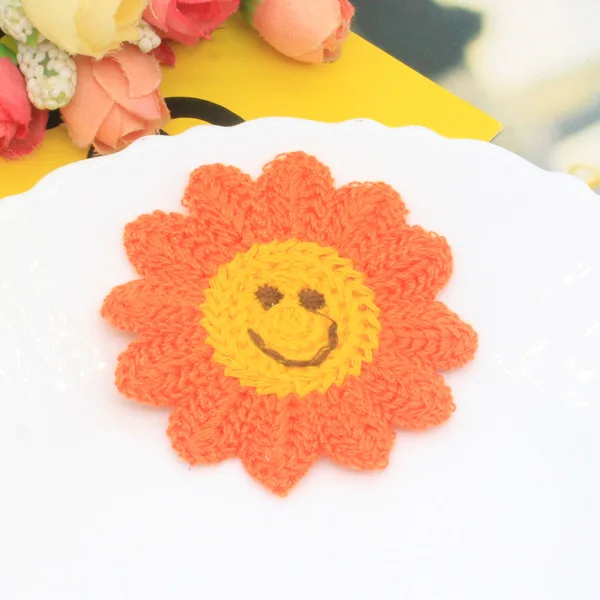 20 шт./лот 6 см смайлик цветок Маргаритка аппликация для лук клип аксессуары DIY