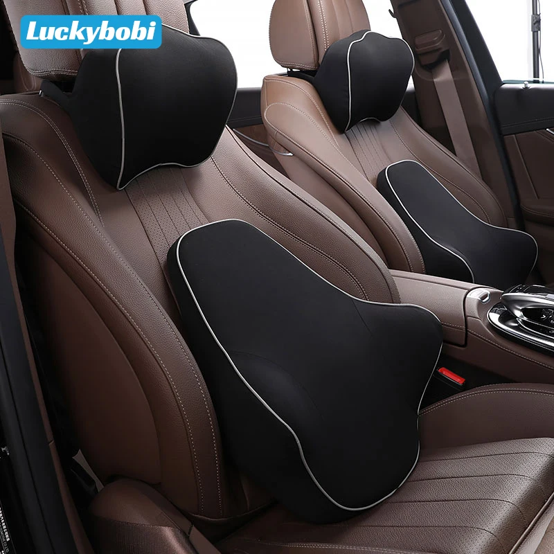 

Автомобильная подушка для поддержки спины, 1 комплект, массажная подушка на подголовник, подушка с эффектом памяти, хлопковая Подушка для оф...