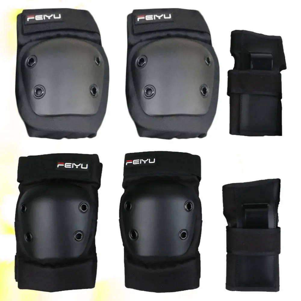 

6pcs Elbow Guard Kneecap Adult Skating Sports Fall Protection Outdoor Sports Protectors for Man Woman (XS Size Black Suitable fo