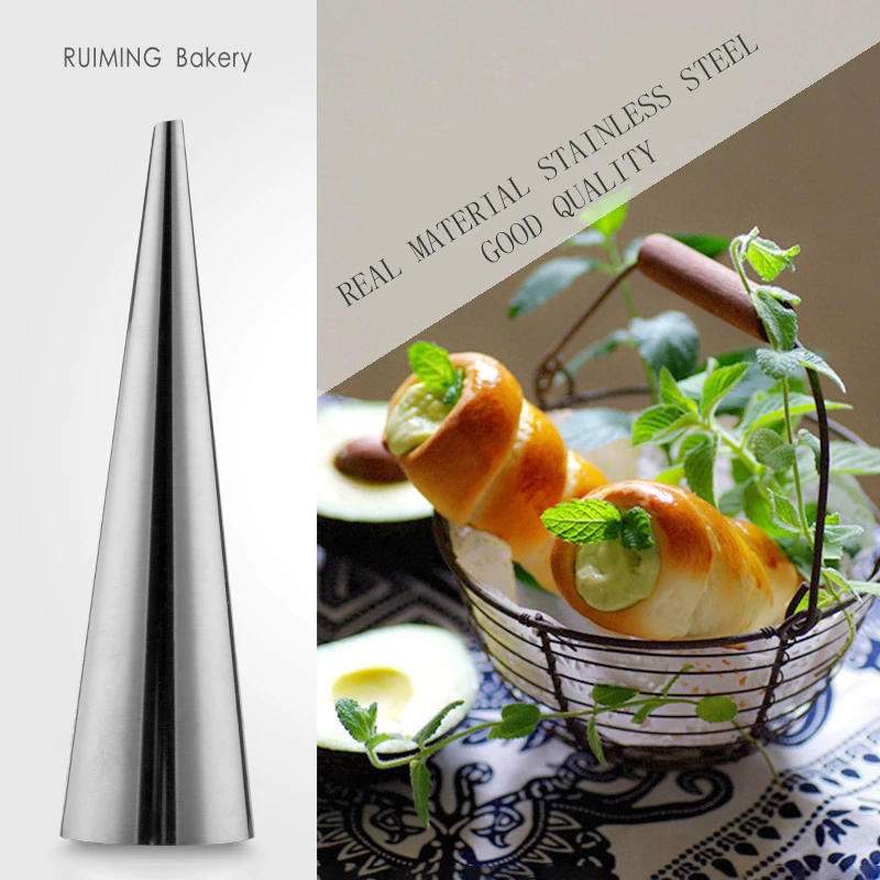 1/8Pcs Conical Tube Cone Roll Moulds Stainless Steel Spiral Croissants Mold Pastry Cream Horn Cake Bread Baking Tool | Дом и сад