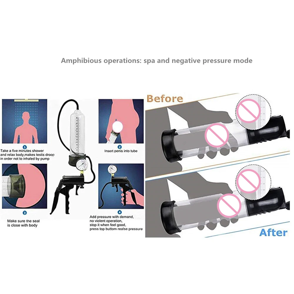 Вакуумный насос для пениса экстендер увеличитель воды воздушный тренажер с