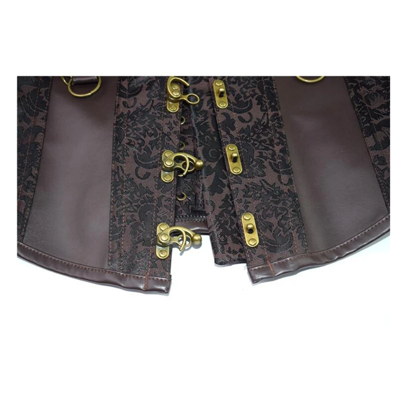 Сексуальный женский корсет Overbust коричневое бюстье топ тренировочный для талии в