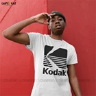 Мужская хлопковая футболка Kodak, Винтажная футболка с коротким рукавом и круглым вырезом, в стиле ретро, с изображением камеры