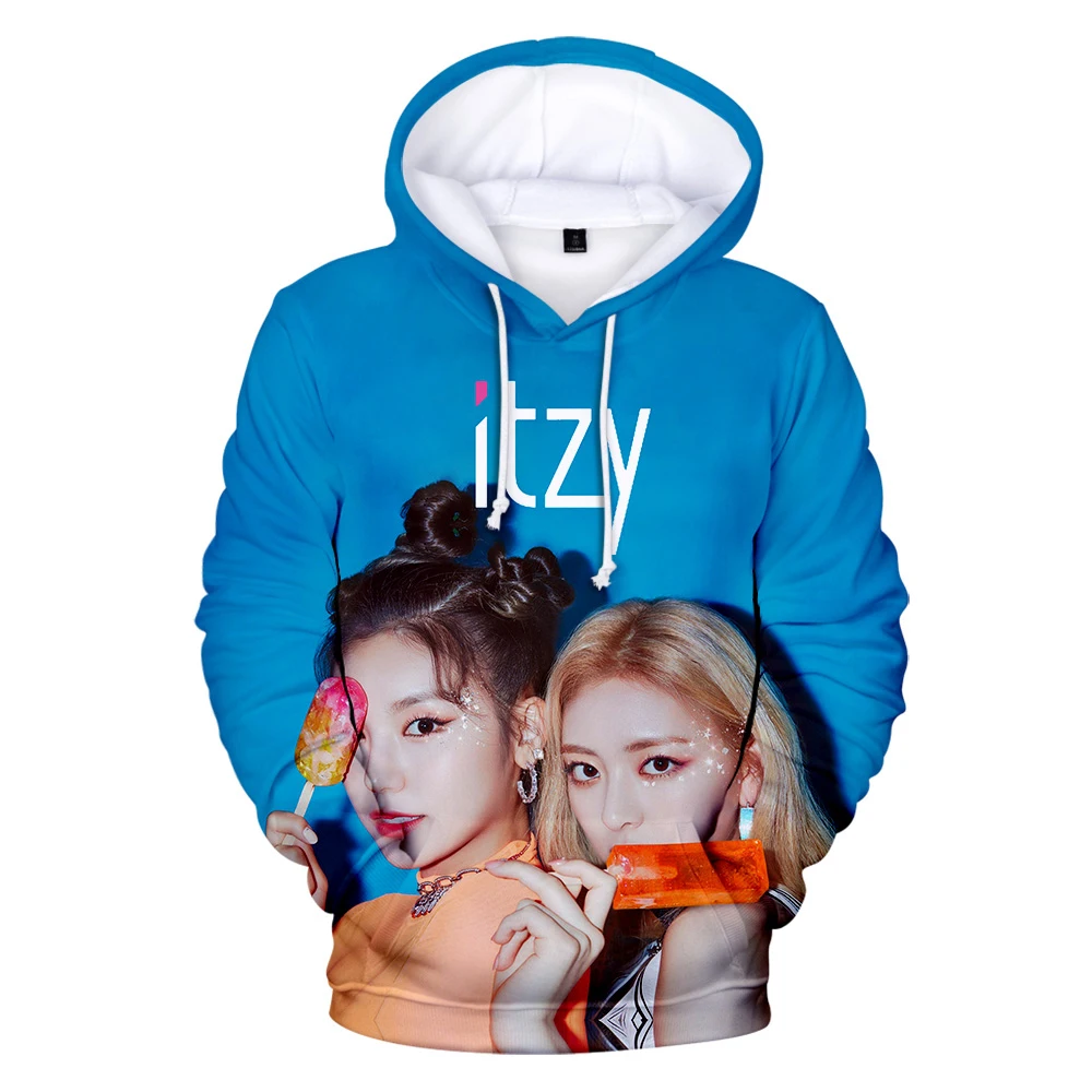 Толстовка с капюшоном для мужчин и женщин корейский стиль K-pop певица ITZY толстовка
