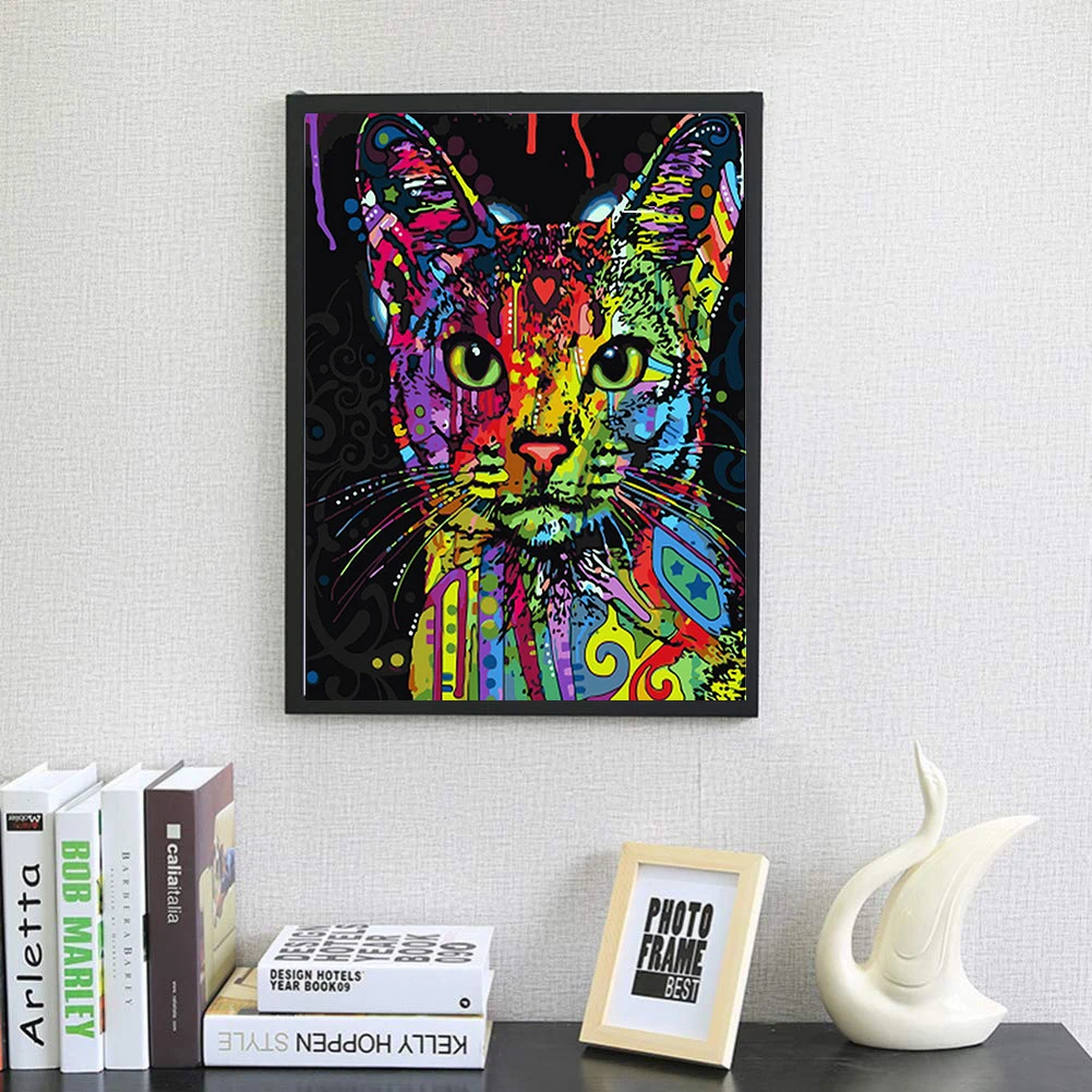 Алмазная живопись полный круг 5D кот алмазная вышивка крестиком кошки стразы