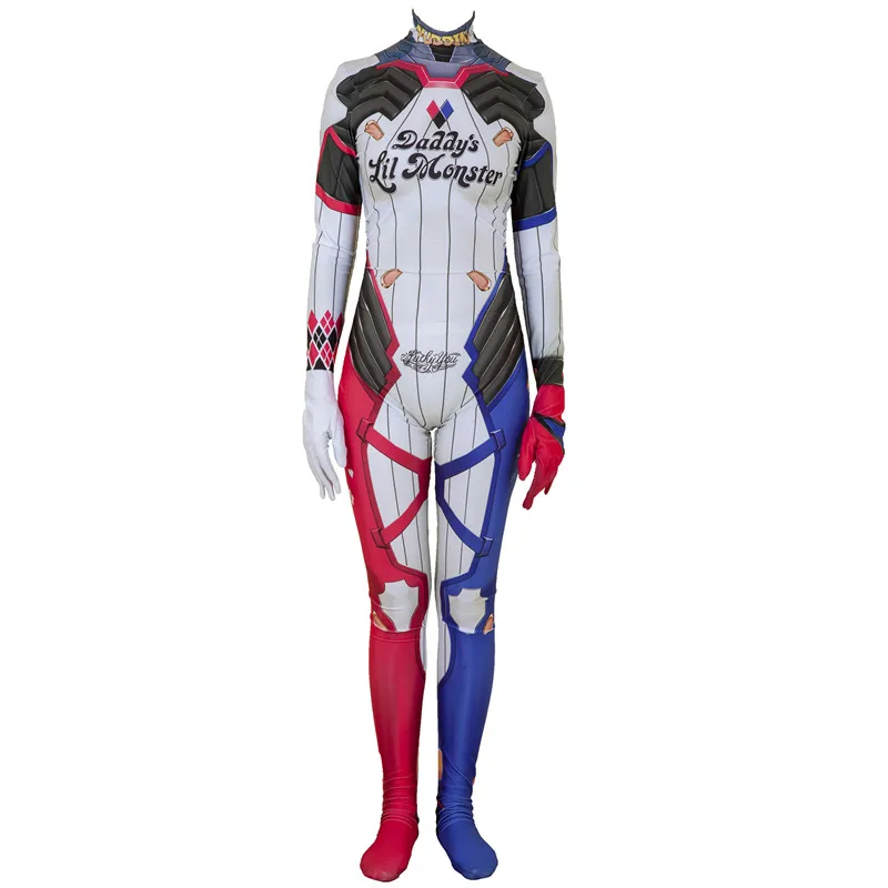 Харли Квинн Отряд Самоубийц D. VA кожи косплей костюм супергерой zentai боди костюм комбинезоны