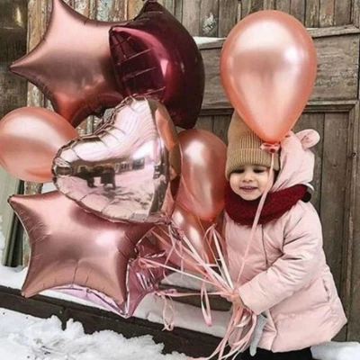 1 шт. 18 дюймов Металлическая Звезда Воздушные шары металлического сердца