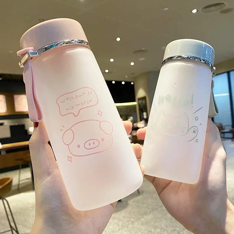 400 мл Матовая бутылка для воды с веревкой бутылки фруктового сока герметичная