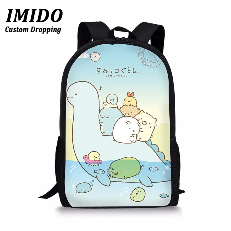 

LALIN 2020 School Bags for Girls Cute Pink Sumikko Gurashi Kids Backpack Japanese Corner Creature Preschool Children Book Bag