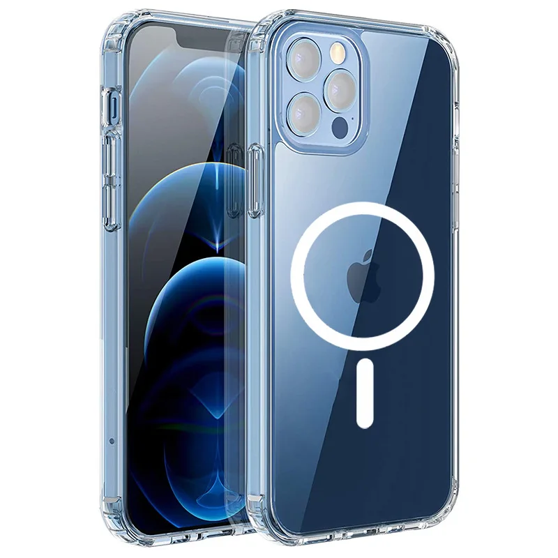 

Прозрачный чехол для телефона IPhone13 для Apple 13/12 Promax, Магнитный защитный чехол из поликарбоната и ТПУ с полным покрытием
