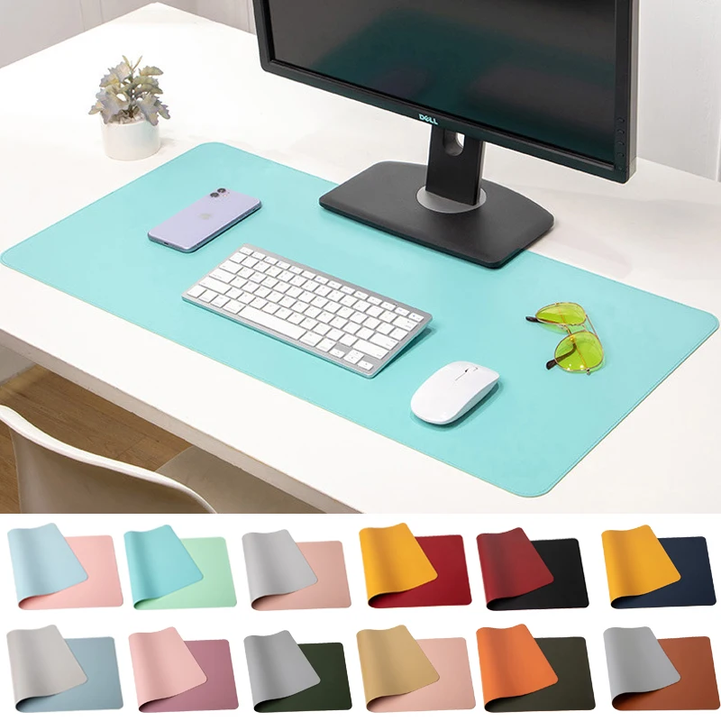Large Mouse Pad Cover Office Bedroom PU Double Side Leather Waterproof Keyboard Table Easy Clean Protective Laptop Mat PC Home