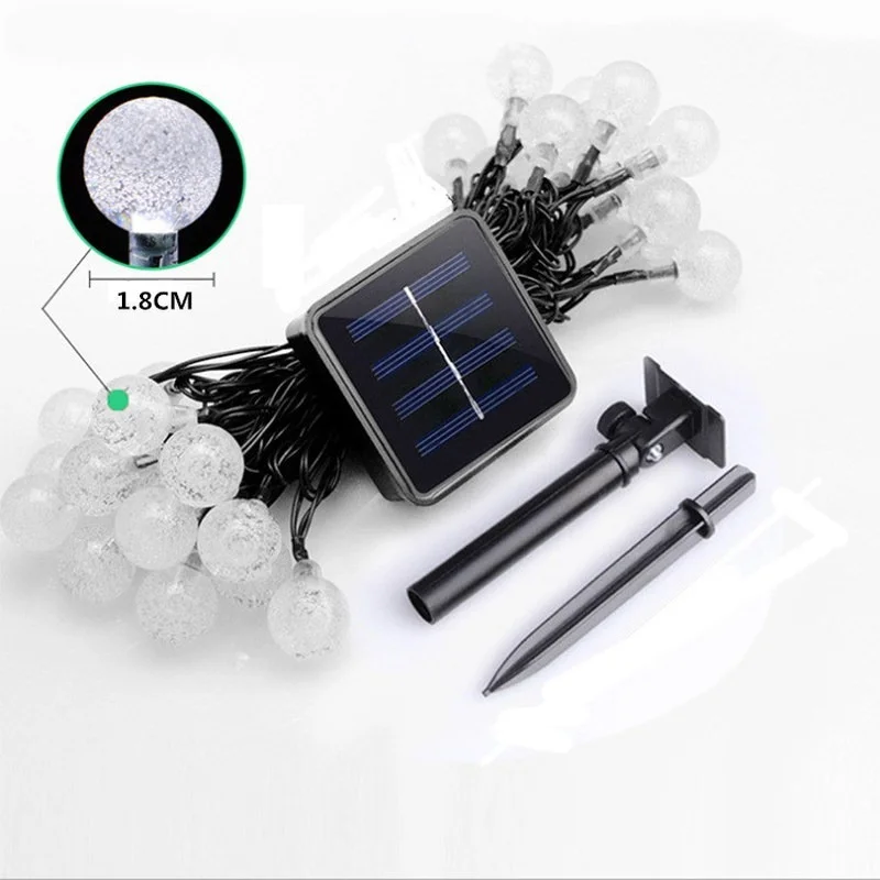 

Solar Led String Lights Christmas Ornaments Crystal Ball Garland Christmas Decoration Fairy Lights for Home New Year Xmas Decor