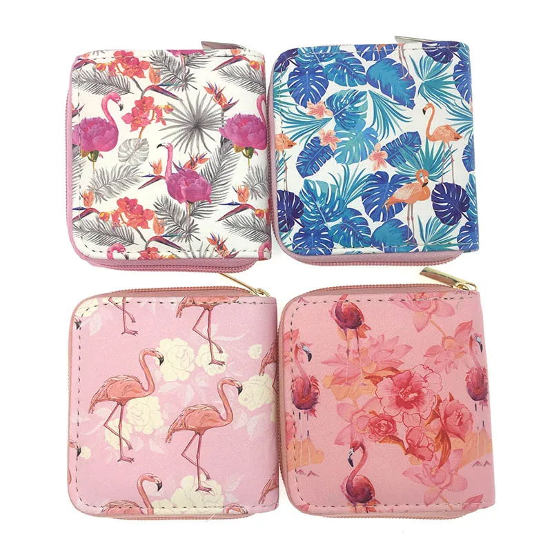 

Женское нижнее белье с милыми цветами и бумажники "фламинго" Карманный кошелек держателя карты Лоскутная кошелек леди Женская мода Коротки...