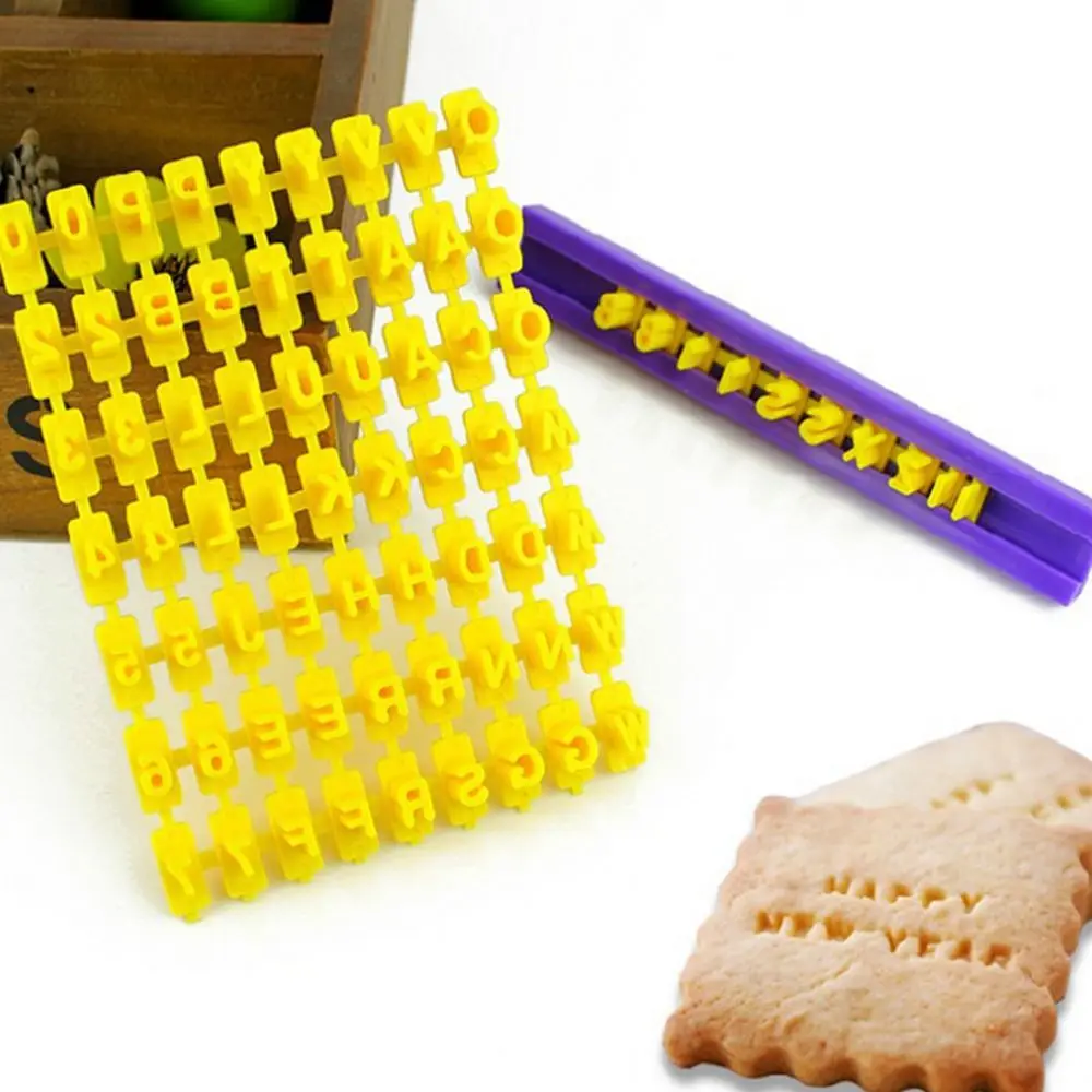 3D желтая буквенная цифра Штамп Инструменты для выпечки Алфавит печенье торт