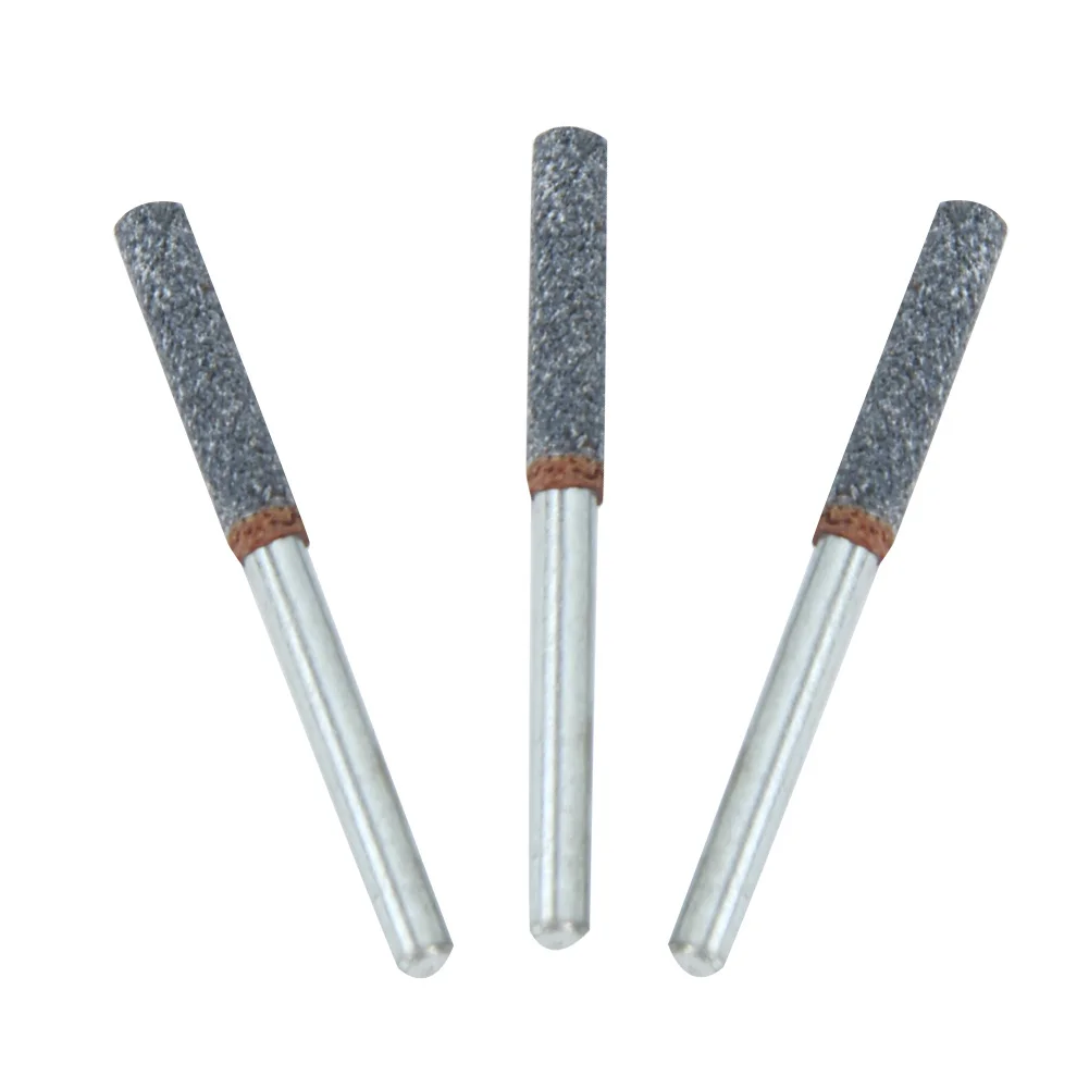 3Pcs 4mm 5/32in Diamond Chainsaw Sharpener Burr Stone File Sharpening Grinding Tool for Rotating | Инструменты