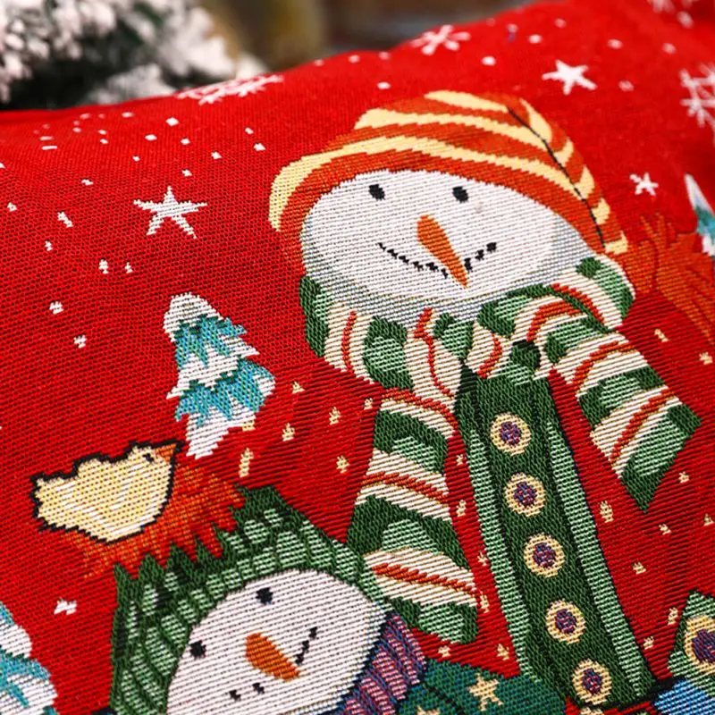

Christmas Pillow Covers 18x18" Home Decorative Pillowcase For Couch Sofa Bed Breathable Linen#1#8